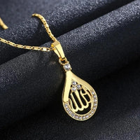 Islamic Muslim Allah Quran Drop Shape Pendant Necklace Men Women