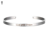 4mm Laser Engraved Cuff Bracelet with Uplifting Quotes