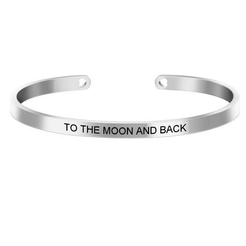 4mm Laser Engraved Cuff Bracelet with Uplifting Quotes