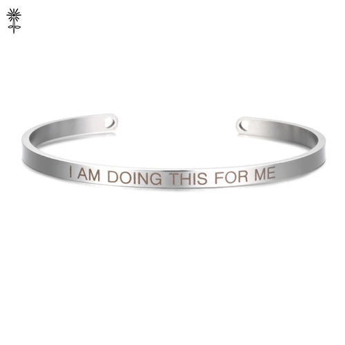 4mm Laser Engraved Cuff Bracelet with Uplifting Quotes