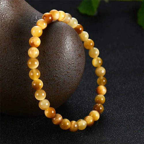 High Quality Pink Tiger Eye Buddha Bracelets - Natural Stone Beads - Elastic Rope for Men & Women - Perfect Gift