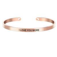 4mm Laser Engraved Cuff Bracelet with Uplifting Quotes