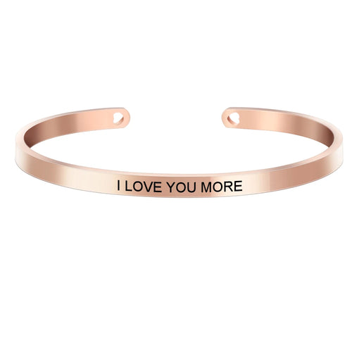 4mm Laser Engraved Cuff Bracelet with Uplifting Quotes