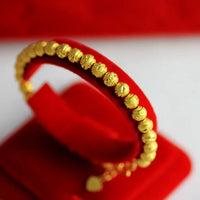 Yellow Gold Color Bracelets For Women 6mm Buddha Ball Chain Bracelet