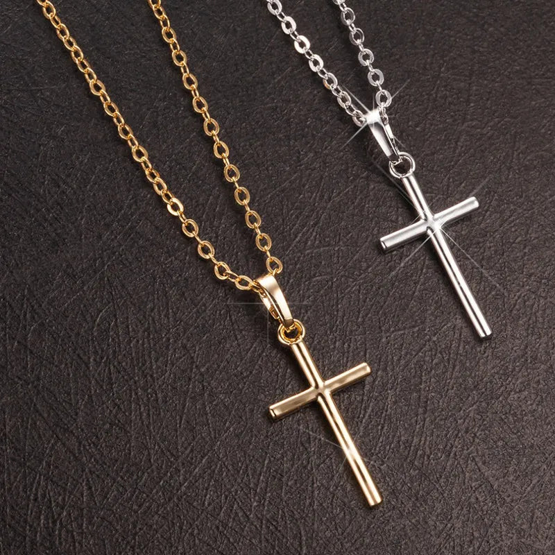 Luminous Cross Crystal Pendant - Unisex Elegance