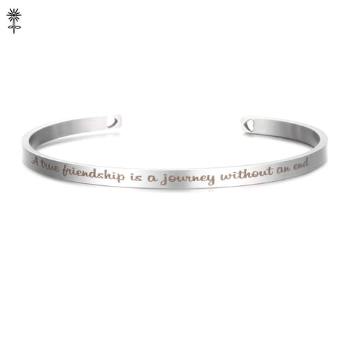 4mm Laser Engraved Cuff Bracelet with Uplifting Quotes