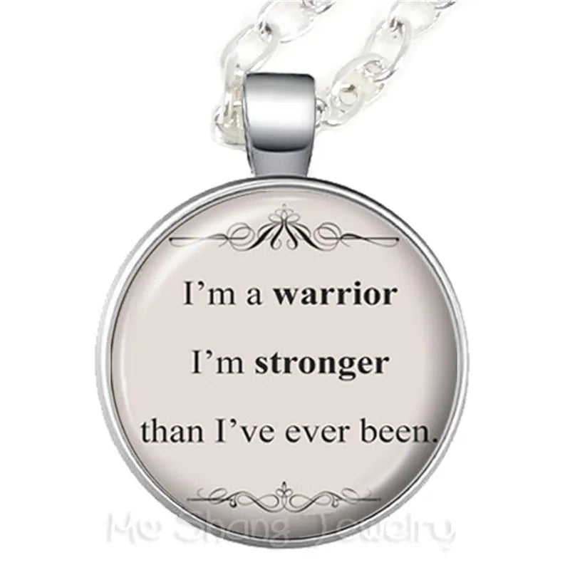 I'm A warrior I'm Stronger Than I've Ever Been Glass Choker Necklace