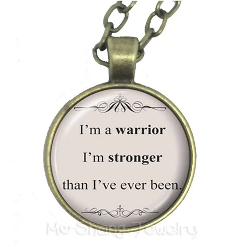 I'm A warrior I'm Stronger Than I've Ever Been Glass Choker Necklace