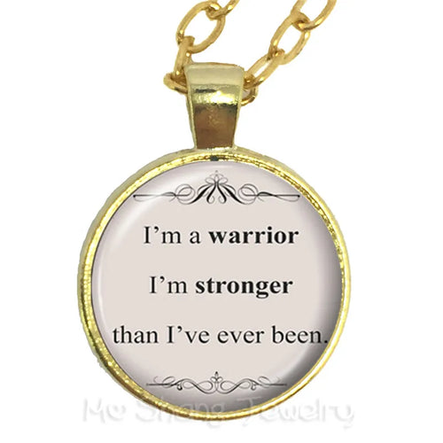 I'm A warrior I'm Stronger Than I've Ever Been Glass Choker Necklace