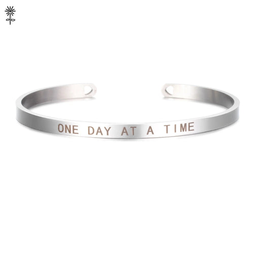 4mm Laser Engraved Cuff Bracelet with Uplifting Quotes