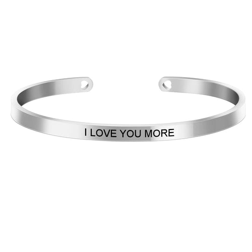 4mm Laser Engraved Cuff Bracelet with Uplifting Quotes