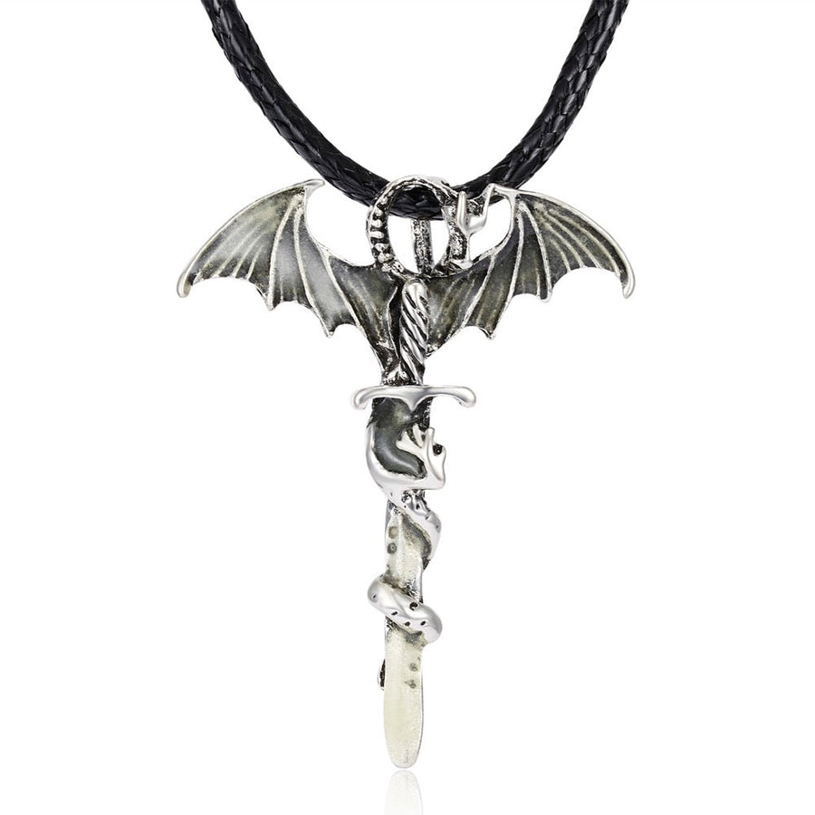 Dragon Glow In Dark Pendant Rope Necklace