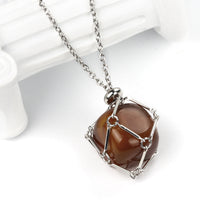 Stainless Steel Chain Irregular Rolling Stone Necklace