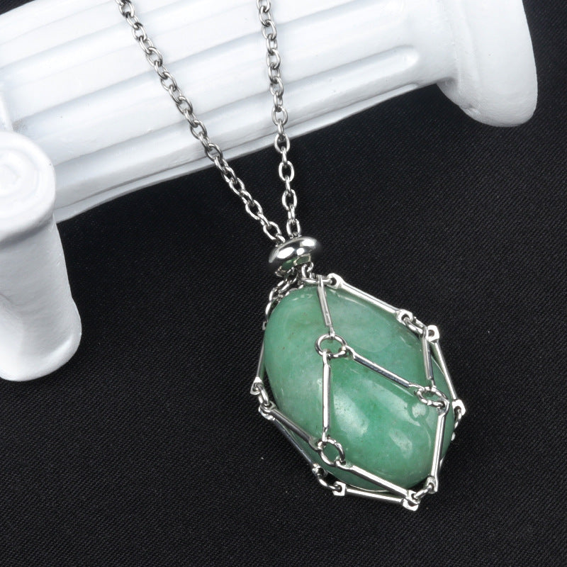 Stainless Steel Chain Irregular Rolling Stone Necklace