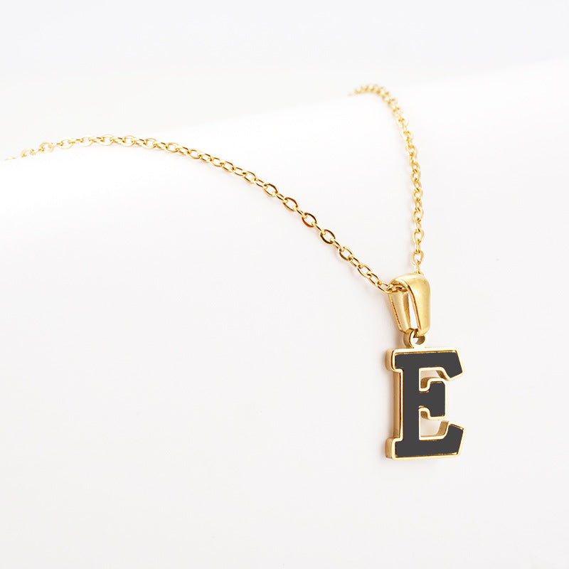 Titanium Steel First Word Letter Necklace Women's Simple Fashion