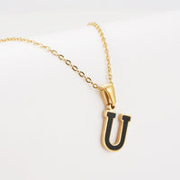 Titanium Steel First Word Letter Necklace Women's Simple Fashion