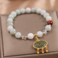 Summer Blue Hetian Jade Beaded Bracelet