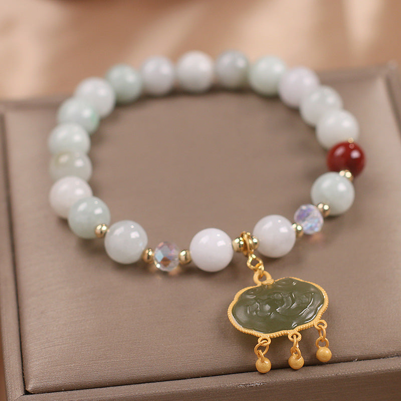 Summer Blue Hetian Jade Beaded Bracelet