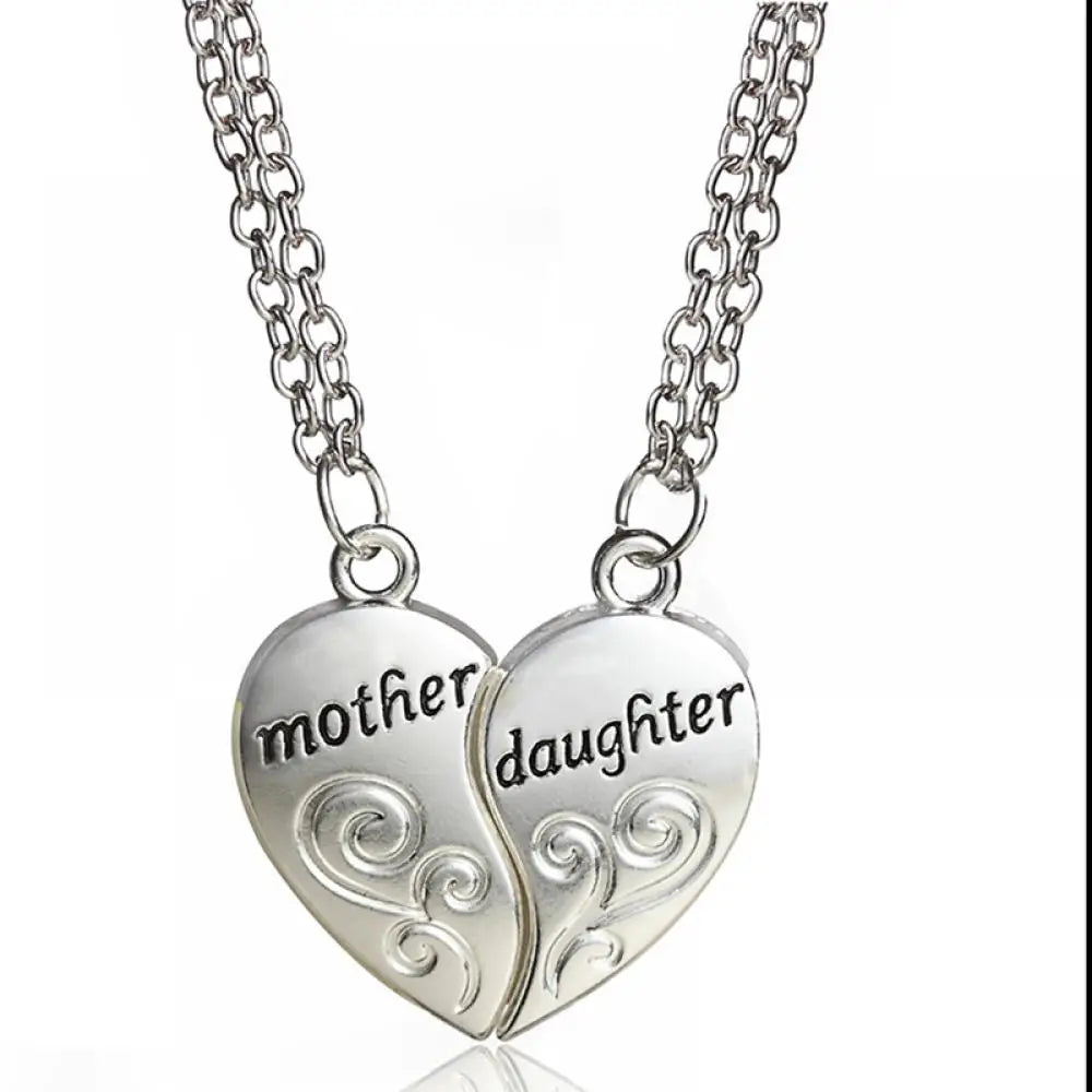 Elegant Duo: Antique Silver-Plated Necklace Set – Timeless Fashion for Mothers