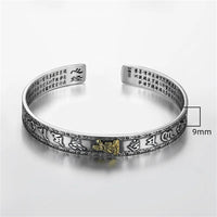 Six-Character Mantra Bangle Opening For Men Jewelry Retro Pixiu Buddha