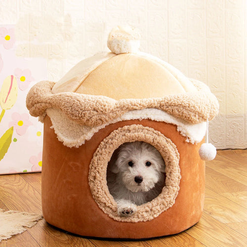 Cute Cat Bed ice cream Shape Pet House Cushion Small Dog Tent Mat