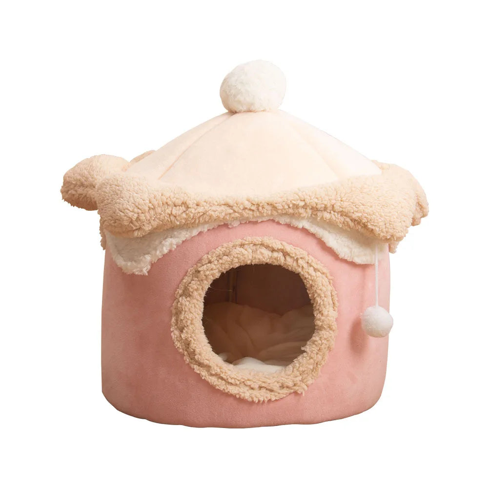 Cute Cat Bed ice cream Shape Pet House Cushion Small Dog Tent Mat