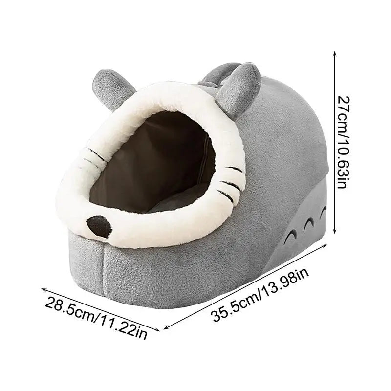 Plush Pet Basket with Cushion for Kittens and Small Cats