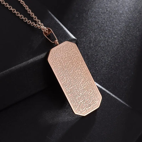 Islamic Muslim Allah Quran Drop Shape Pendant Necklace Men Women