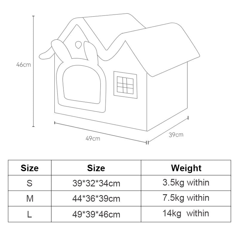 Removable Roof Plush Pet House