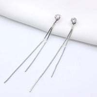 LATS New Classic Shiny Crystal Earrings Exaggerated Long Tassel Rhinestone Drop Earring for Women