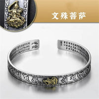 Six-Character Mantra Bangle Opening For Men Jewelry Retro Pixiu Buddha