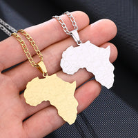 African Map Country Name Pendant Necklace for Women and Men