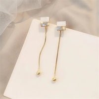 LATS New Classic Shiny Crystal Earrings Exaggerated Long Tassel Rhinestone Drop Earring for Women