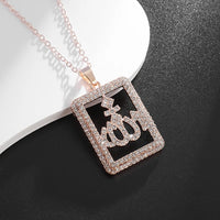 Islamic Muslim Allah Quran Drop Shape Pendant Necklace Men Women