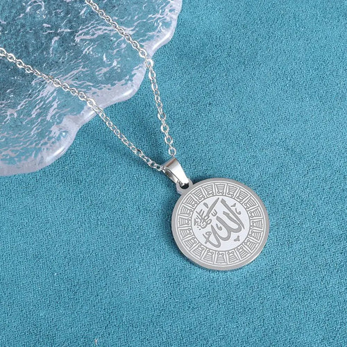 Islamic Muslim Allah Quran Drop Shape Pendant Necklace Men Women