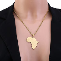 African Map Country Name Pendant Necklace for Women and Men