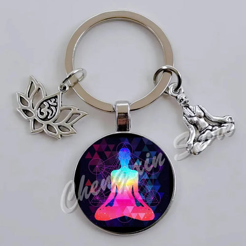 Indian Buddha Meditation 7 Chakra Mandala Psychedelic Yoga Glass