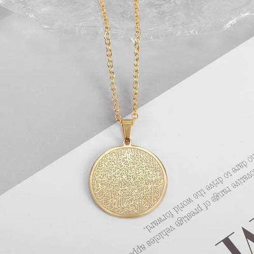 Islamic Muslim Allah Quran Drop Shape Pendant Necklace Men Women