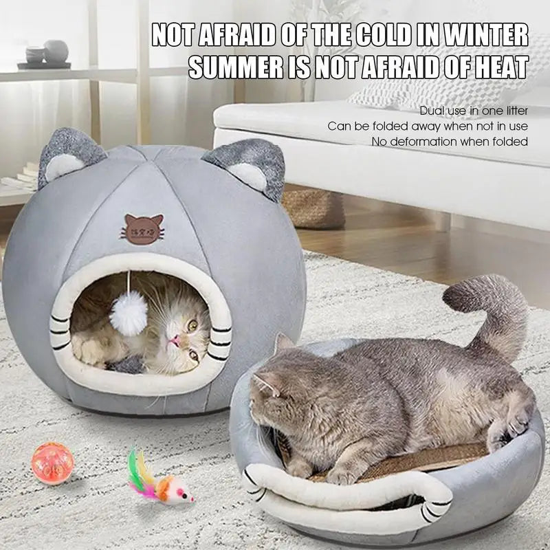 Pet Tent Cave Bed For Cats Small Dogs Self-Warming Very Soft Non Slip