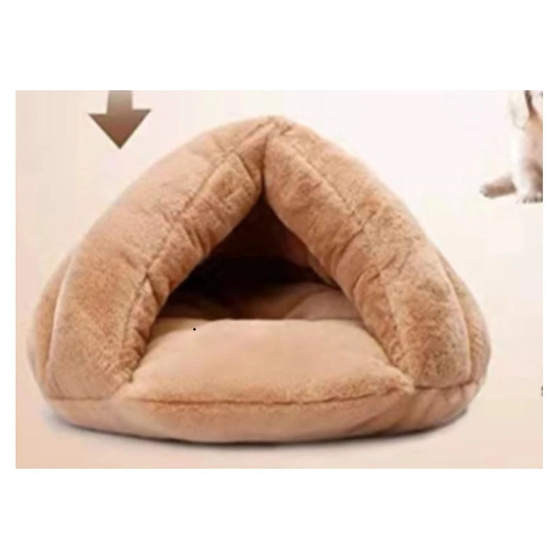 Self Warming Plush Pet Bed Cat Cave Pet Tent Cave Bed Cozy Cat