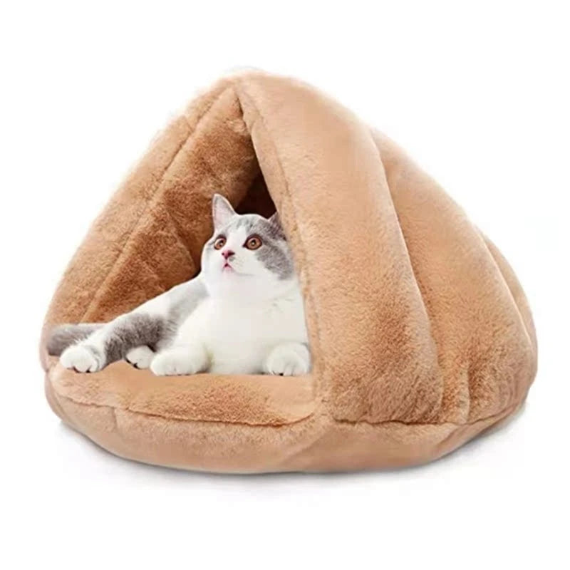 Self Warming Plush Pet Bed Cat Cave Pet Tent Cave Bed Cozy Cat