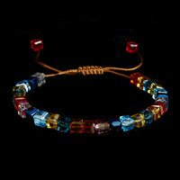 Hand-woven Square Colorful Colorful Stone Crystal String Beads Bracelet