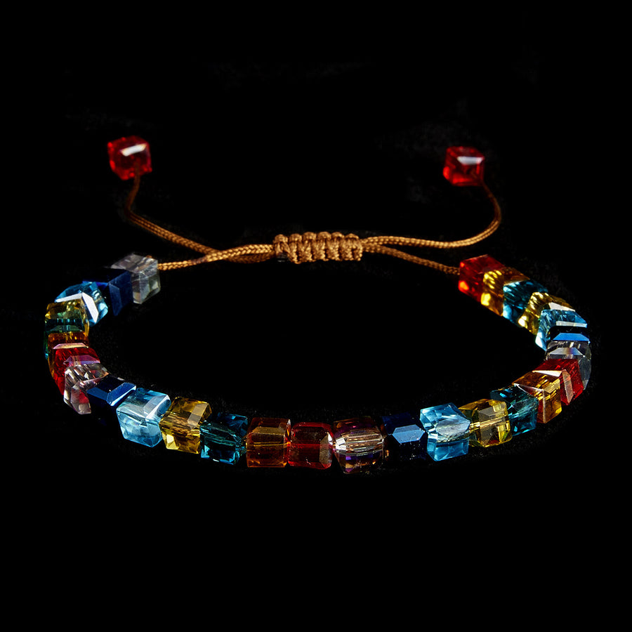 Hand-woven Square Colorful Colorful Stone Crystal String Beads Bracelet