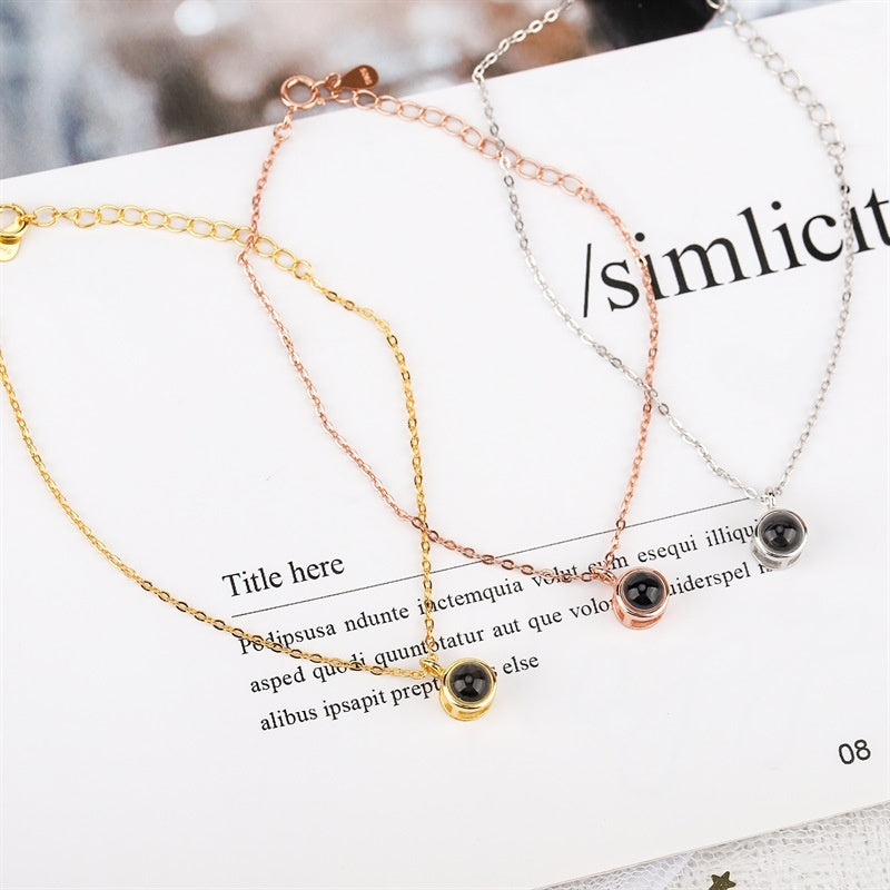 Infinite Love: Multilingual Color Photo Text Bracelet