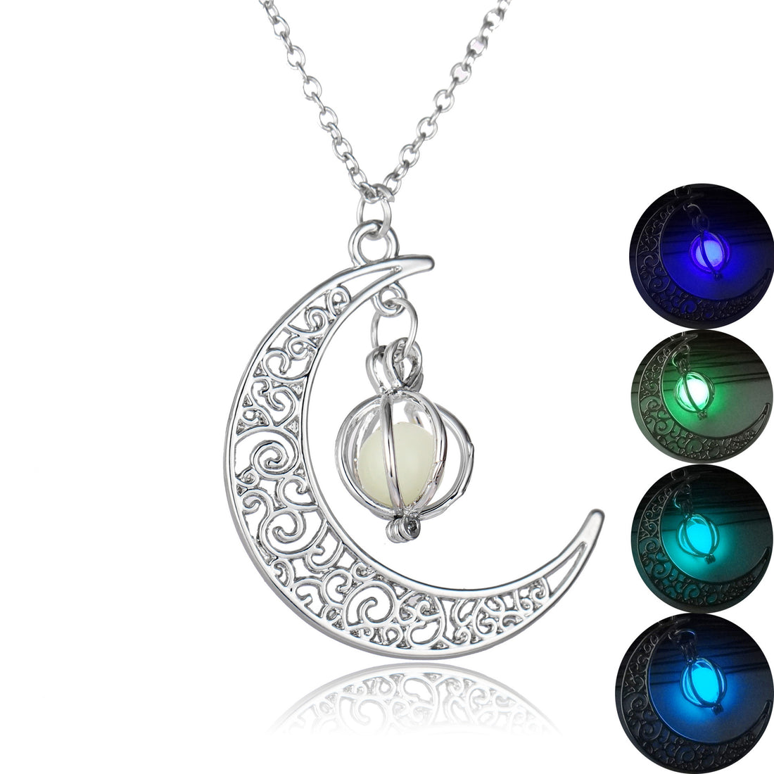 Fashion Moon Natural Glowing Stone Healing Necklace Women Gift Charm Luminous Pendant Necklace Jewelry
glowing