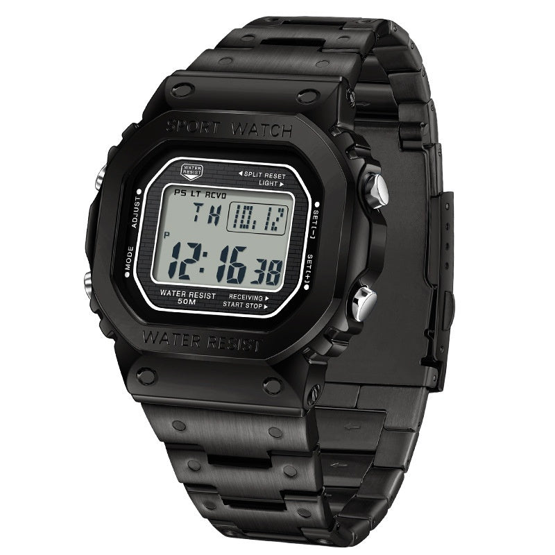 Trendy Square Sports Watch - Multifunctional, Light-Up, and Water-Resistant