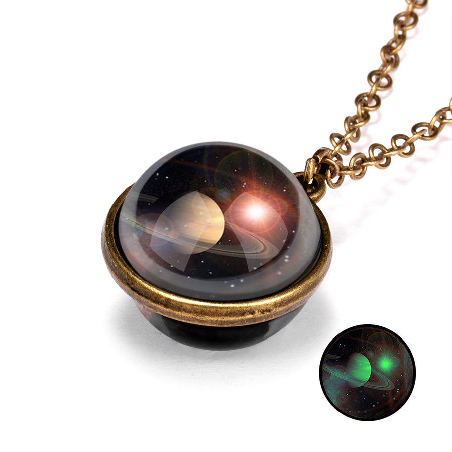 Nebula Universe Luminous Double Side Retro Pendant Necklace