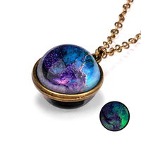 Nebula Universe Luminous Double Side Retro Pendant Necklace