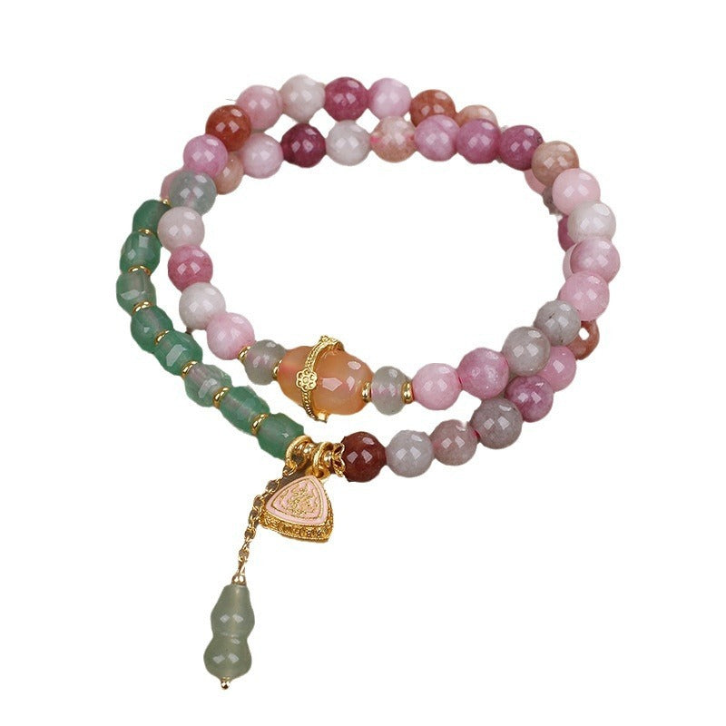 Dopamine Natural Agate Stitching Beaded Bracelet