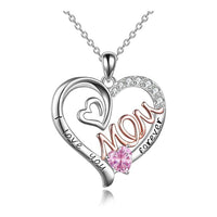 Women's Twelve Birthstone Fashion Love MOM Necklace